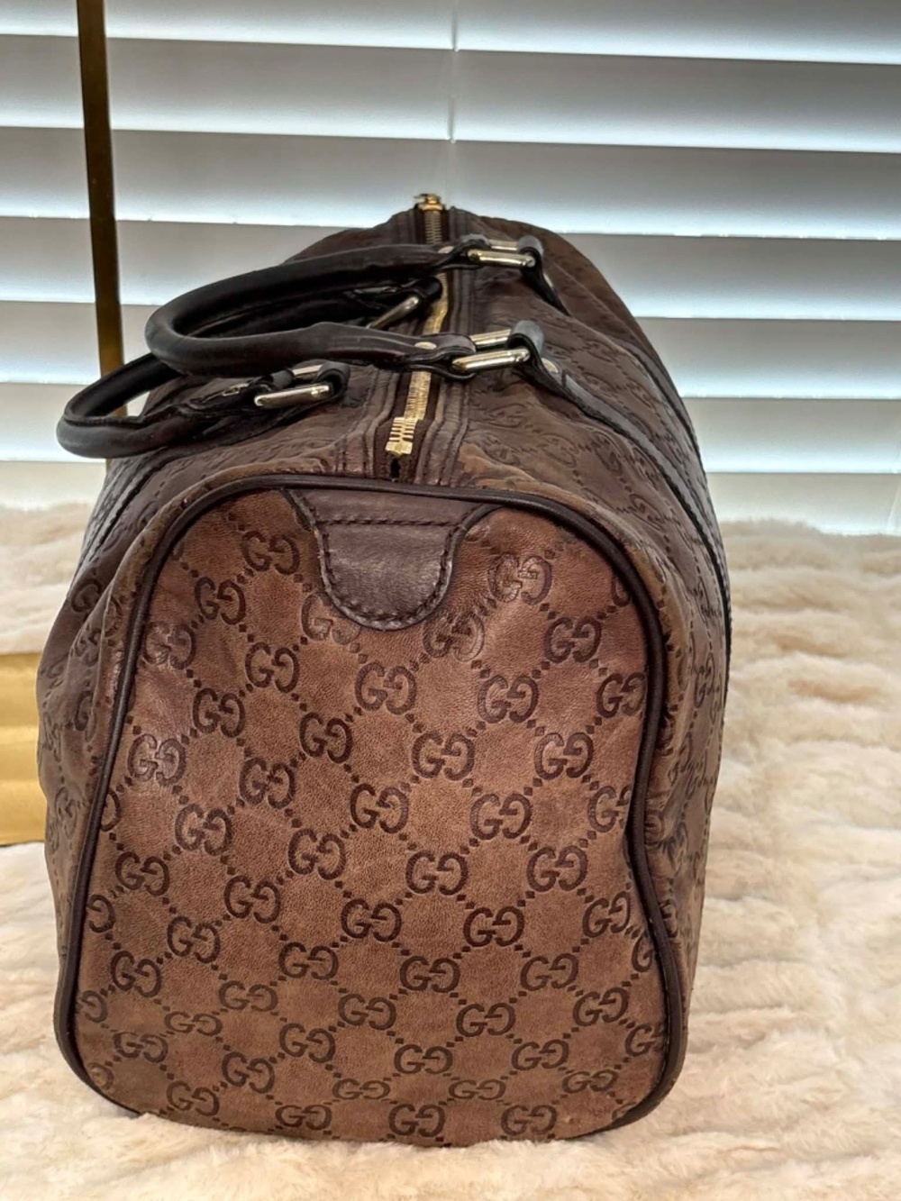 auth -Gucci "Gucci Guccissima Boston bag - Picture 9 of 10